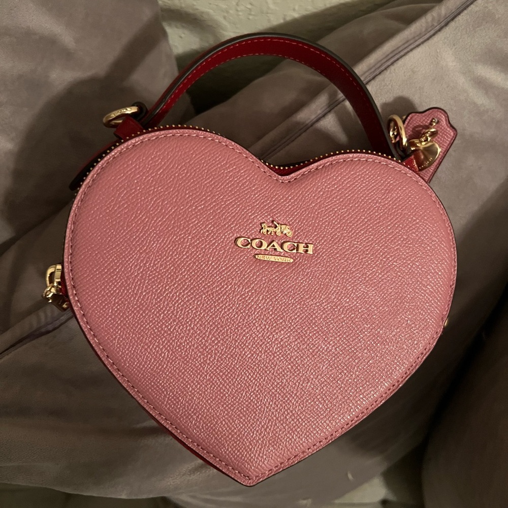 Coach heart bag red & pink. Used once.